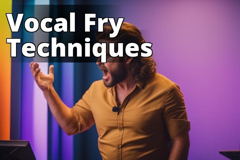 An image of a person demonstrating vocal fry exercises with a vocal coach or in a studio setting.