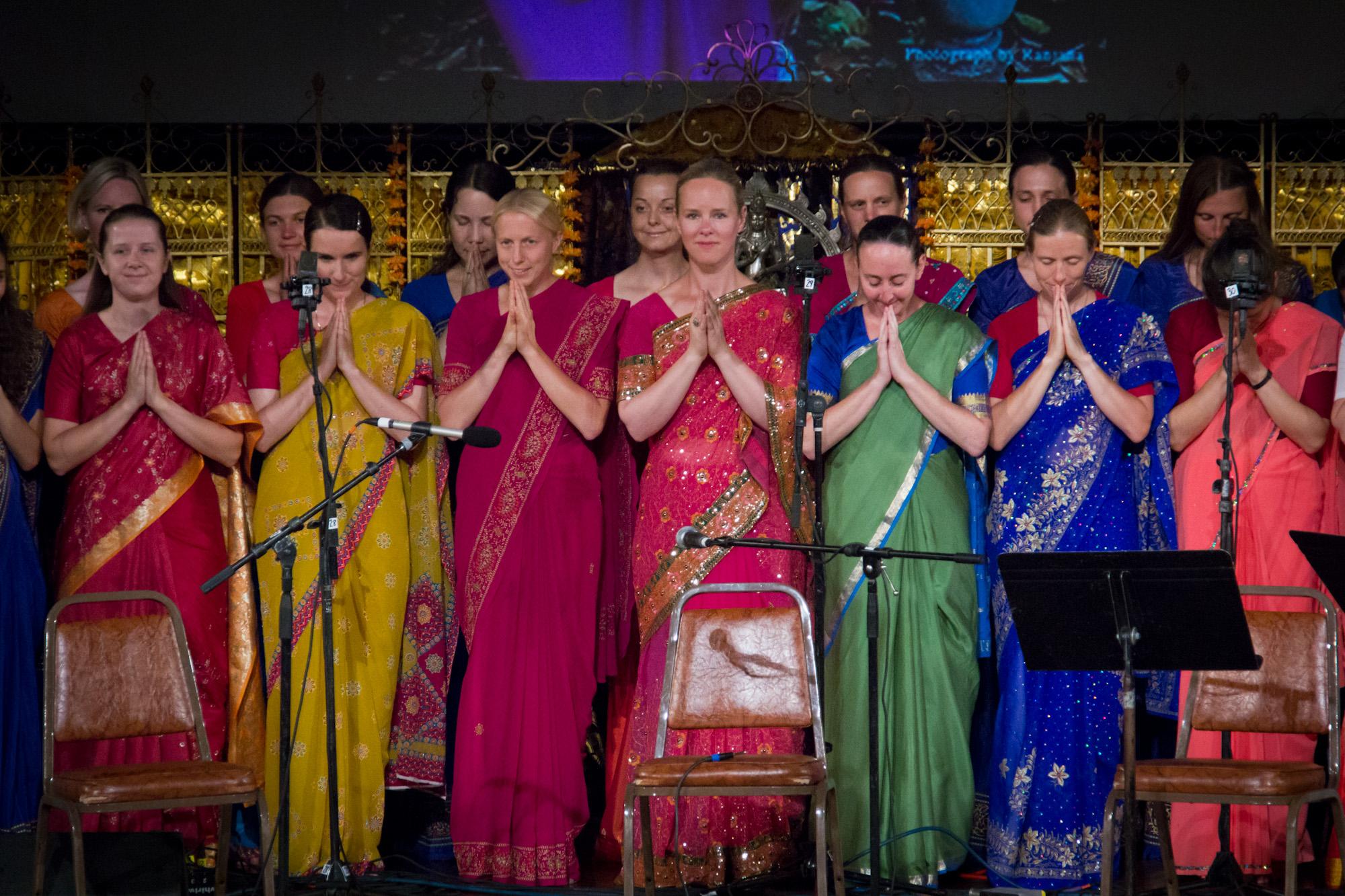 File:A concert performance by women in Saris, New York.jpg - a group of women singing
